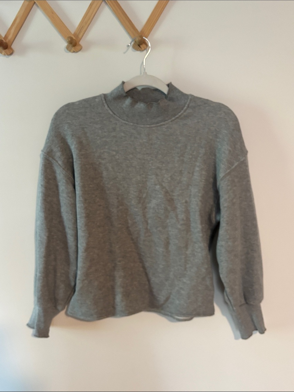 J. Crew Gray Mock-Neck Sweatshirt